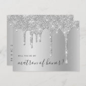 Zilverdruppels zullen je mijn eremmer zijn uitnodiging briefkaart (Voorkant / Achterkant)