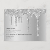 Zilverdruppels zullen je mijn eremmer zijn uitnodiging briefkaart (Achterkant)