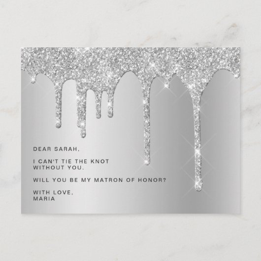 Zilverdruppels zullen je mijn eremmer zijn uitnodiging briefkaart (Achterkant)