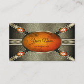 Zilvereffecten met een oog die Oranje marmer vangt Visitekaartje (Voorkant)
