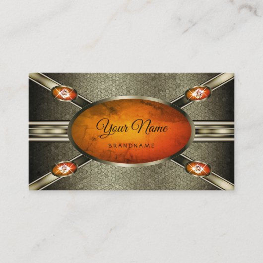 Zilvereffecten met een oog die Oranje marmer vangt Visitekaartje (Voorkant)