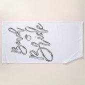 Zilvereffectknobbel met ringdoek strandlaken (Voorkant)