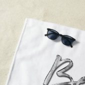 Zilvereffectknobbel met ringdoek strandlaken (In situ)