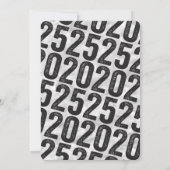 Zilveren 2025 ring in het oudejaarsfeest kaart (Achterkant)