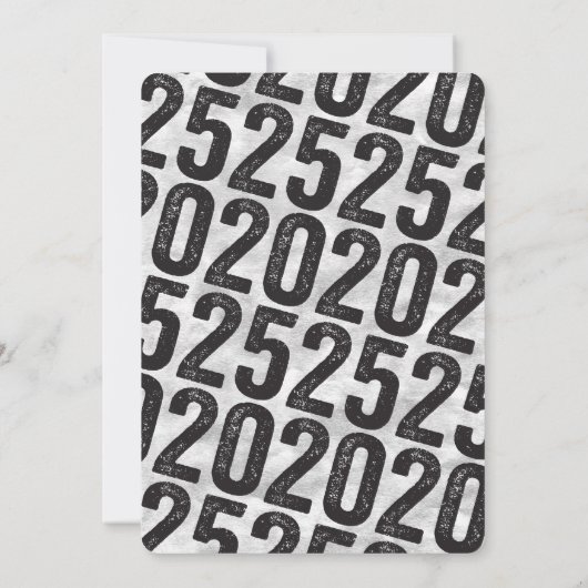 Zilveren 2025 ring in het oudejaarsfeest kaart (Achterkant)