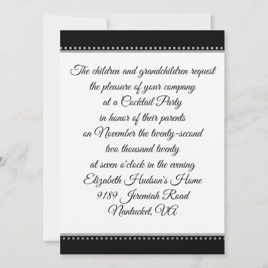 Zilveren 25-jarig jubileumfeest kaart (Achterkant)