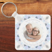 Zilveren 25e bruiloft Jubileum Keepsake Gift Sleutelhanger (Voorkant)