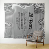 Zilveren 25e huwelijksjubileum achtergrond wandkleed (In Situ (horizontaal))