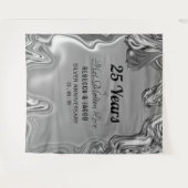 Zilveren 25e huwelijksjubileum achtergrond wandkleed (Voorkant (horizontaal))