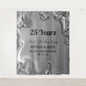 Zilveren 25e huwelijksjubileum achtergrond wandkleed (Voorkant)