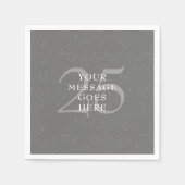 Zilveren 25e huwelijksjubileum Confetti Elegant Servet (Voorkant)