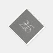 Zilveren 25e huwelijksjubileum Confetti Elegant Servet (Hoek)