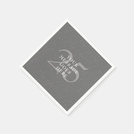 Zilveren 25e huwelijksjubileum Confetti Elegant Servet (Hoek)