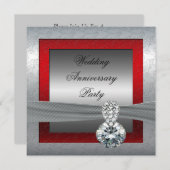 Zilveren 25e huwelijksjubileum feest uitnodiging (Voorkant / Achterkant)