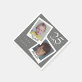 Zilveren 25e huwelijksjubileum foto's uit je kinde servet (Hoek)