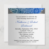 Zilveren 25e huwelijksjubileum uitnodigingen (Achterkant)