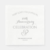 Zilveren 25e Jubileum lunch Servet (Voorkant)