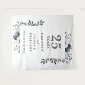 Zilveren 25e Jubileum Photo Booth Achtergrond Wandkleed (Voorkant (horizontaal))