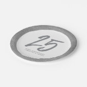 Zilveren 25e jubileumfeest gepersonaliseerd papieren bordje (Gekanteld)