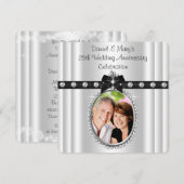 Zilveren 25e Jubileumfeest Kaart (Voorkant / Achterkant)