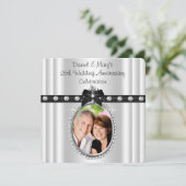 Zilveren 25e Jubileumfeest Kaart (Staand voorkant)