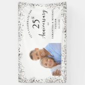 Zilveren 25e trouwdag banner (Verticaal)