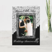 Zilveren 25e trouwdag Elegant Kaart (Voorkant)