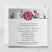 zilveren 25e trouwdag - elegante uitnodiging (Achterkant)