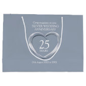 Zilveren 25e trouwdag fotojaar groot cadeauzakje (Achterkant)