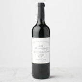 Zilveren 25e trouwdag wijn etiket (Voorkant)