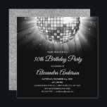 Zilveren 30e verjaardag Party Disco Dance Ball Kaart<br><div class="desc">Zilveren Dertigste Verjaardag Party Disco Dance Ball Party Uitnodiging. De Silver en Black 30th Birthday Party Invitation is perfect voor een modern 30th Birthday Party.</div>