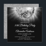 Zilveren 30e verjaardag Party Disco Dance Ball Kaart<br><div class="desc">Zilveren Dertigste Verjaardag Party Disco Dance Ball Party Uitnodiging. De Silver en Black 30th Birthday Party Invitation is perfect voor een modern 30th Birthday Party.</div>
