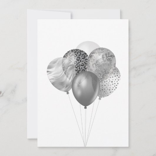 Zilveren 50e en fantastische 50e verjaardag uitnod kaart (Achterkant)