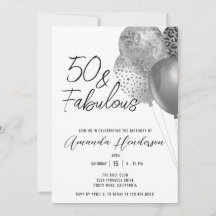 Zilveren 50e en fantastische 50e verjaardag uitnod