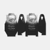 Zilveren 60e Verjaardagsfeestje 70's Disco Ball Bedankdoosjes (Uitgevouwen)