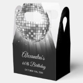 Zilveren 60e Verjaardagsfeestje 70's Disco Ball Bedankdoosjes (Geopend)