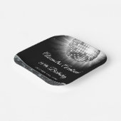 Zilveren 60e Verjaardagsfeestje 70's Disco Ball Papieren Bordje (Gebogen)