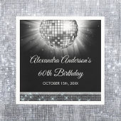 Zilveren 60e Verjaardagsfeestje 70's Disco Ball Servet