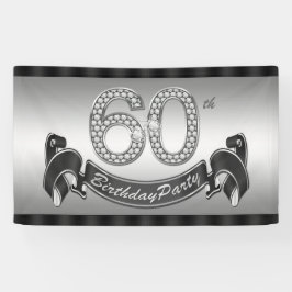 Zilveren 60e verjaardagsfeestje spandoek