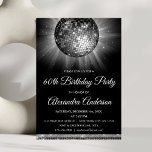 Zilveren 60e Verjaardagsfeestje Zilveren Disco Bal Kaart<br><div class="desc">Zilver Zestigste Verjaardagsfeestje Zilveren Disco Ball Party Uitnodiging. De Silver en Black 60th Birthday Party uitnodiging is perfect voor een modern 60th Birthday Party.</div>