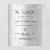 Zilveren 60ste huwelijksverjaardag uitnodiging (Voorkant)