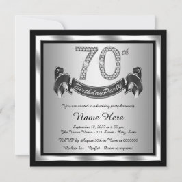 Zilveren 70e verjaardagsfeestje kaart