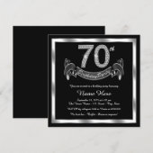Zilveren 70ste verfeestdag kaart (Voorkant / Achterkant)