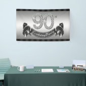 Zilveren 90ste verjaardagsfeest spandoek (Beurs)