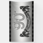 Zilveren 90ste verjaardagsfeestje spandoek (Verticaal)