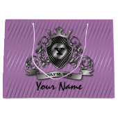 Zilveren aangepaste elegante monogram ontwerp groot cadeauzakje (Voorkant)