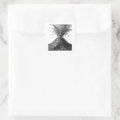 Zilveren Abstract Vierkante Sticker (Tas)
