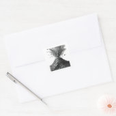 Zilveren Abstract Vierkante Sticker (Envelop)