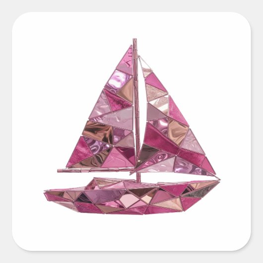 Zilveren abstracte cadeausticker vierkante sticker (Voorkant)