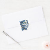 Zilveren Abstracte Decal Kunst Vierkante Sticker (Envelop)